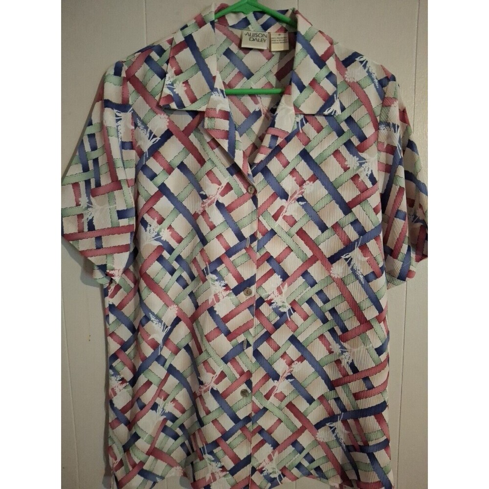 Vintage Allison Daley Short Sleeve Blouse Size 10